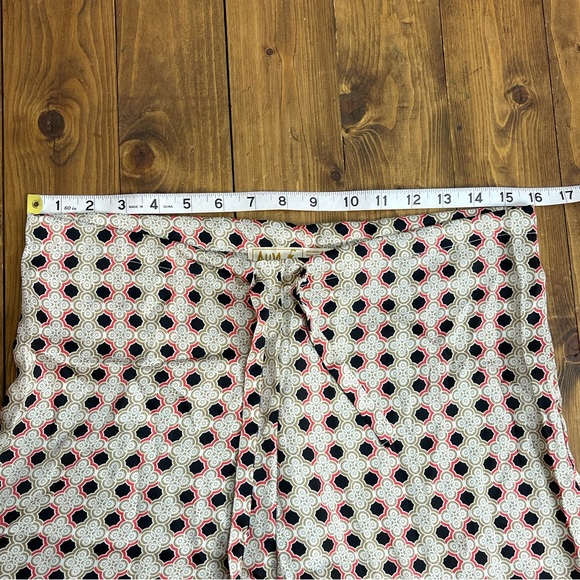 AUM apparel size small satin drawstring pants cream and black design - Picture 8 of 9